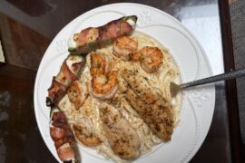 Alfredo with jalapeño poppers