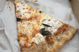Vodka slice, from Frank and Danny’s Pizza in Staten Island, NY