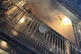 Home oven pizza mess