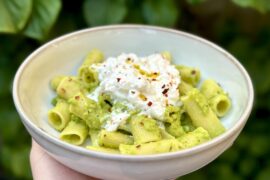 Pea, Lemon & Mint Rigatoni with Burrata