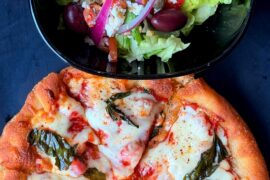 Cast iron sourdough pizzas on the BBQ