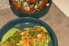 Spaghetti al Pesto & Chicken Milanese Vibrant basil pesto spaghetti tossed with a fiery chili-crisp pangrattato, paired with a shatteringly crisp cutlet finished with an aromatic chili-crisp drizzle and a cloud of micro-planed Parmigiano-Reggiano.