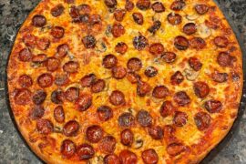 Banana pepper, mushroom, onion and pepperoni