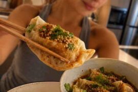 One Pan Dumpling Dinner has officially become my lazy weeknight favorite
