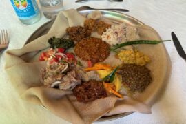 a plate of food on a table