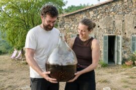 #128 Building a traditional stone wall and making wine with her