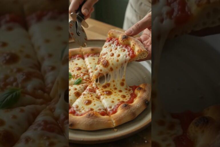 Cheesy Pizza 🍕 | Easy Homemade Pizza Recipe | Pizza Making #shorts
