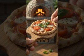 Margherita Pizza Recipe 🍕 | Cheesy Classic Italian Pizza | Easy Homemade Pizza #Shorts #crustlesspiz