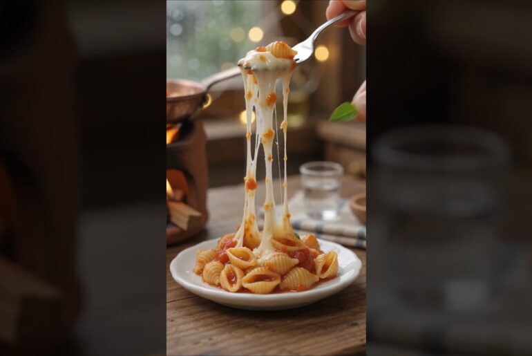 Mini Cheese Pull Pasta 🍜 making ASMR #shorts #shortsfeed #youtubeshorts #trending #cooking