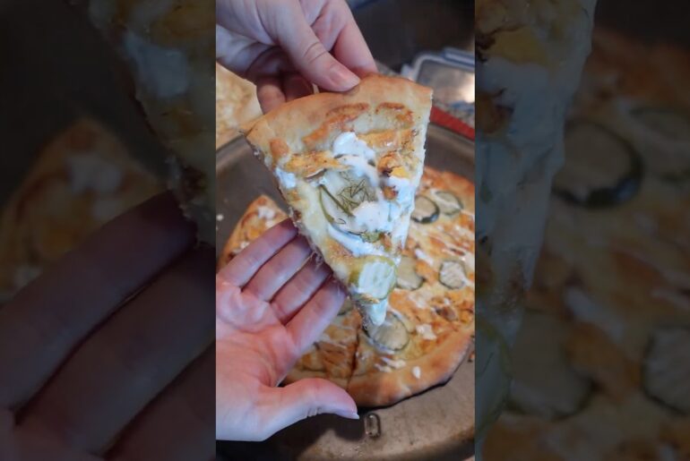 You have to try this! #cookwithme #cooking #picklelovers #pickles #pizza #homemade #Pickle #grillos