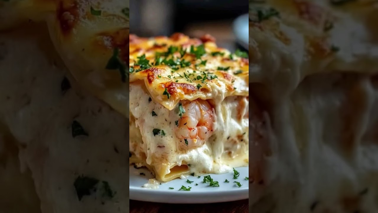 Creamy Garlic Shrimp Lasagna #comfortfood #food #easydinner #cooking #familydinner Creamy Garlic Shrimp Lasagna #comfortfood #food #easydinner #cooking #familydinner