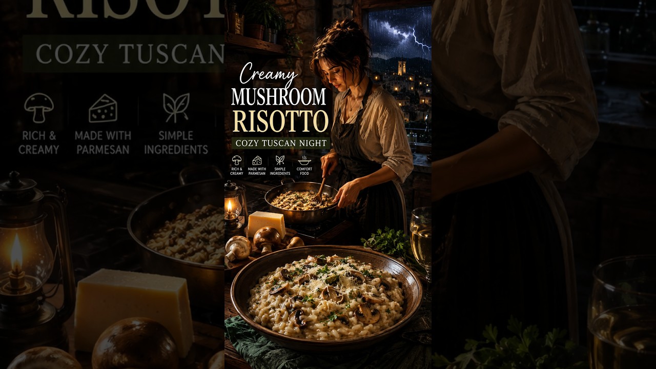 Making creamy and cheesy mushroom risotto | Ghibli ASMR cooking #shorts #cooking #fyp Making creamy and cheesy mushroom risotto | Ghibli ASMR cooking #shorts #cooking #fyp