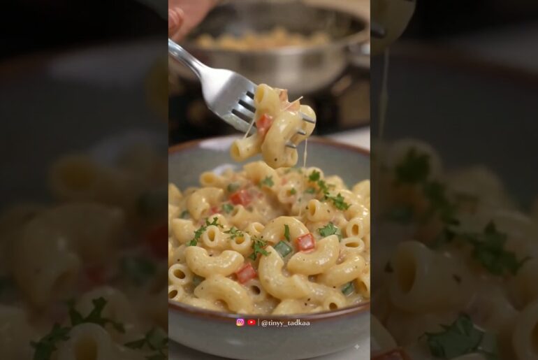 🍝🤍 Creamy Macaroni Pasta #ytshorts #youtubeshorts #viral #subscribe #explore #fyp #cooking