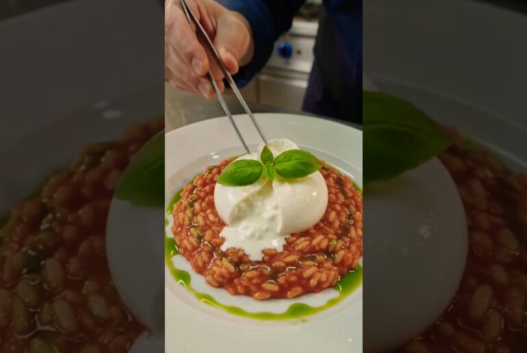 Tomato & Burrata Risotto | Authentic Italian Recipe #viralvideo #chef #trending #shot