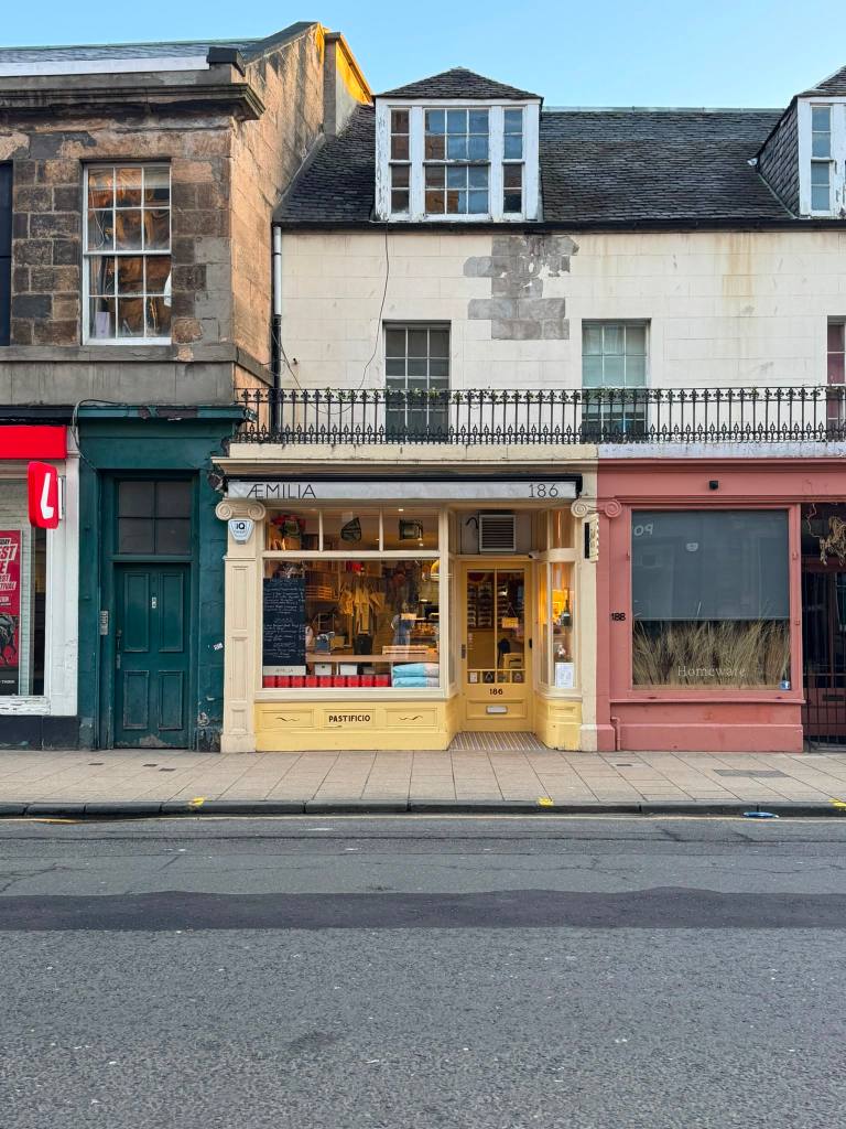 An image of the shopfront of Aemilia in Portobello.