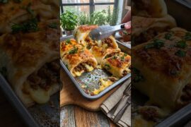 Cheesy Pepperoni Pizza Roll Bake | Easy Homemade Pizza Roll Recipe