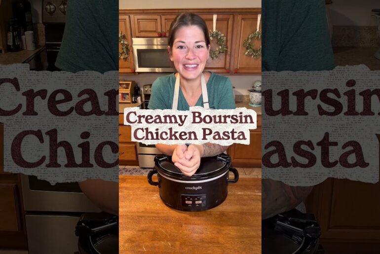 Creamy Boursin Chicken Pasta! #fyp #dinner #cooking #food #foodie #crockpot #boursin #delicious