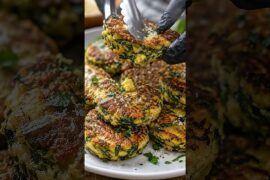 Crispy Spinach & Cheese Fritters  #youtubeshorts #mediterranean  #foodreels #easyrecipe #cooking