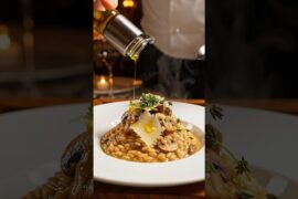 From Arborio Rice to Creamy Italian Mushroom Risotto– Full Restaurant Cooking Process #food #cooking