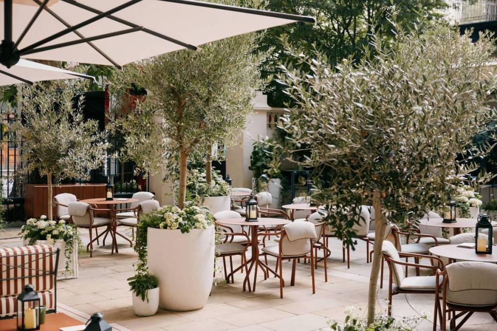  a charming courtyard dining area 