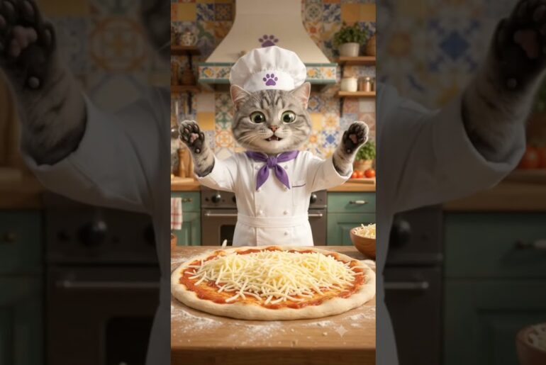 Meow Chef Made the WORLD’S BIGGEST Pineapple Pizza! 😱🔥 | #Shorts #MeowChef #GiantPizza  #ViralShorts