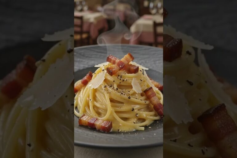 The Best Epic Creamy Spaghetti Carbonara Recipe! 🍝🥚 #Carbonara #Food #Foodie #Cooking #VelvetKitchen