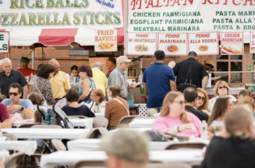 people gathered at St. Bart's/UNICO Italian Festival in Scotch Plains, NJ