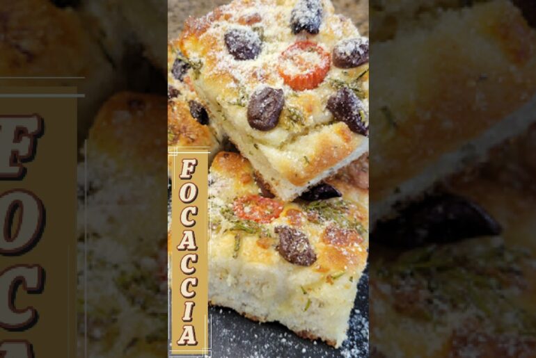 Golden, Crispy, Perfect Focaccia 🤤 #focaccia #easyrecipes #baking