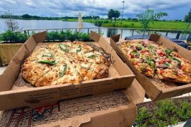 Enjoy rustic pies at Lakeside Social's Dough Pizza Company