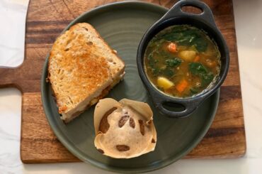 Pumpkin Tuscan Soup and Applesauce Muffins