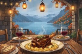 Rainy Autumn in Lake Como 🍂 15-Minute Italian Villa Cooking & Scenery (Ghibli ASMR)