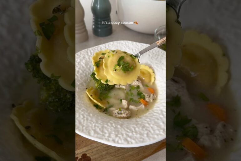 ravioli soup #recipe #soup #shorts