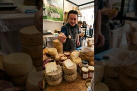 Italian Cheese Tasting at Slow Food Festival. Turin, Torino, Italy