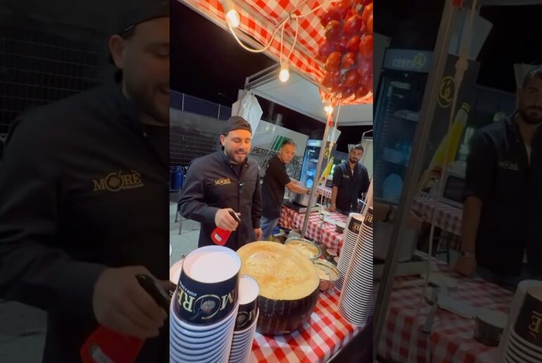 Giant Cheese Wheel Pasta 🧀🍝 | Italian Street Food