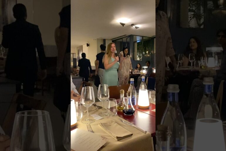 Trade Commissioner of Italian Embassy in India speaking at Italian wines showcase event at New Delhi