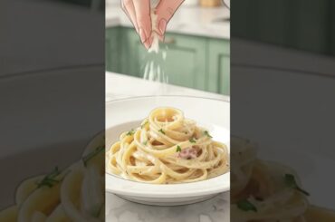 Creamy Alfredo Pasta | Watercolor Anime Cooking🍝✨#cooking #food   #Shorts