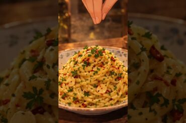 🍝 Spaghetti Aglio e Olio in a Cozy Ghibli Kitchen ✨ | Easy Italian Pasta Recipe #shorts