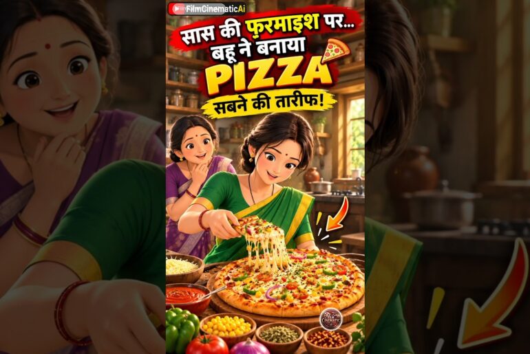 Saas Ki Farmaish Par Bahu Ne Banaya Aisa Pizza 😍🍕 | Sabne Ki Tareef! #pizza #ghiblistyle #shorts