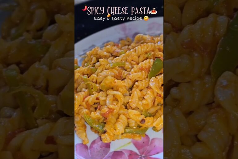 🌶️Spicy Cheese Pasta 🍝 easy & tasty recipe 😋 #ytshorts #shortvideo #viral #trendingshort  #snacks