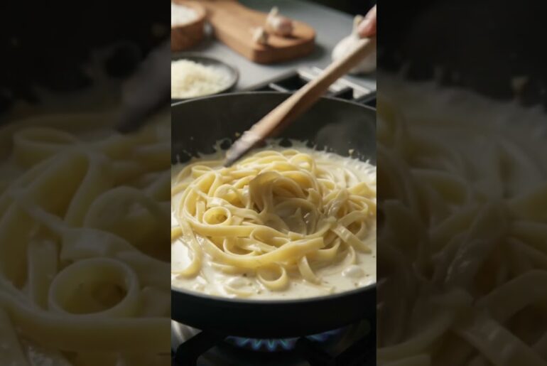 Creamy Garlic Parmesan Pasta 🍝 | Italian Cooking ASMR