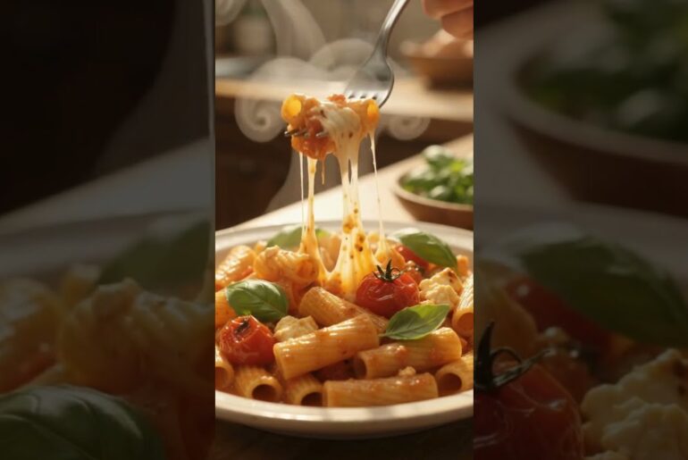 ASMR Baked Feta Pasta Recipe | Cozy  Style Cooking #food #satisfying #anicookasmr #cooking