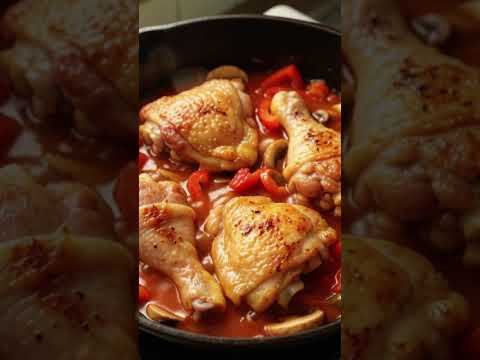 Pollo alla Cacciatora Authentic Italian Hunter's Chicken Recipe | AI Ghibli-Style Food #ai #food