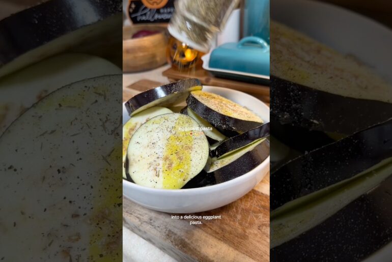 Easy eggplant pasta 🍝#motivation #cooking #food #easyrecipe #eggplant #pasta #dinner #shorts