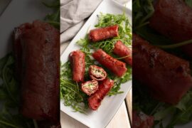 Pan-fried carpaccio rolls