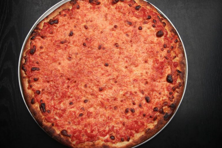 A pizza from Santarpio's in East Boston, which would definitely make a list of most divisive pizzas.