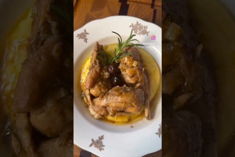 Braised Rabbit ~ Coniglio in Bianco # #food #recipe #cooking #italianfood #italy #rabbit
