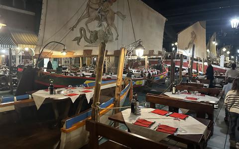 Venice-themed restaurant near city it mirrors really floats our boat