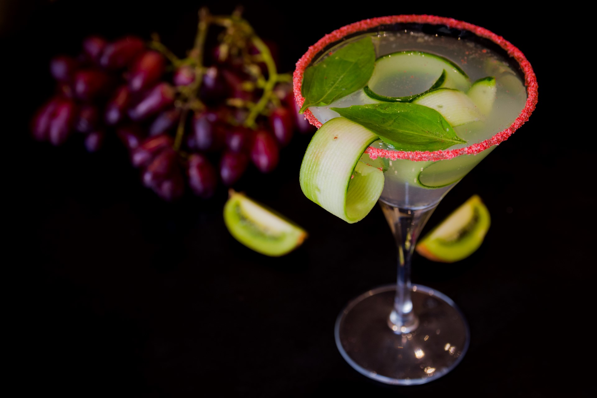 Cucumber cocktail at Piccolino kosher restaurant in Jerusalem