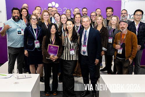 The newly certified Italian Wine Ambassadors with Giovanni Sacripante, General Manager of Veronafiere, Stevie Kim, Managing Partner of Vinitaly, and Sarah Heller MW, VIA Faculty, at the VIA New York 2026 Pinning Ceremony. The newly certified Italian Wine Ambassadors with Giovanni Sacripante, General Manager of Veronafiere, Stevie Kim, Managing Partner of Vinitaly, and Sarah Heller MW, VIA Faculty, at the VIA New York 2026 Pinning Ceremony.